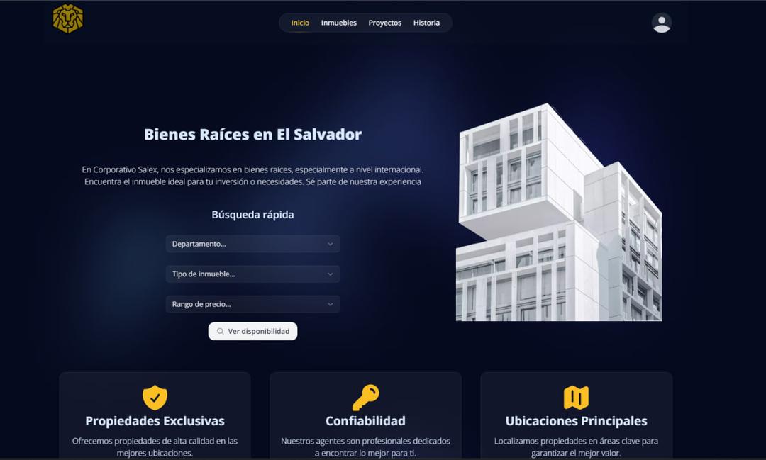 Pagina FullStack de Corporativo Salex